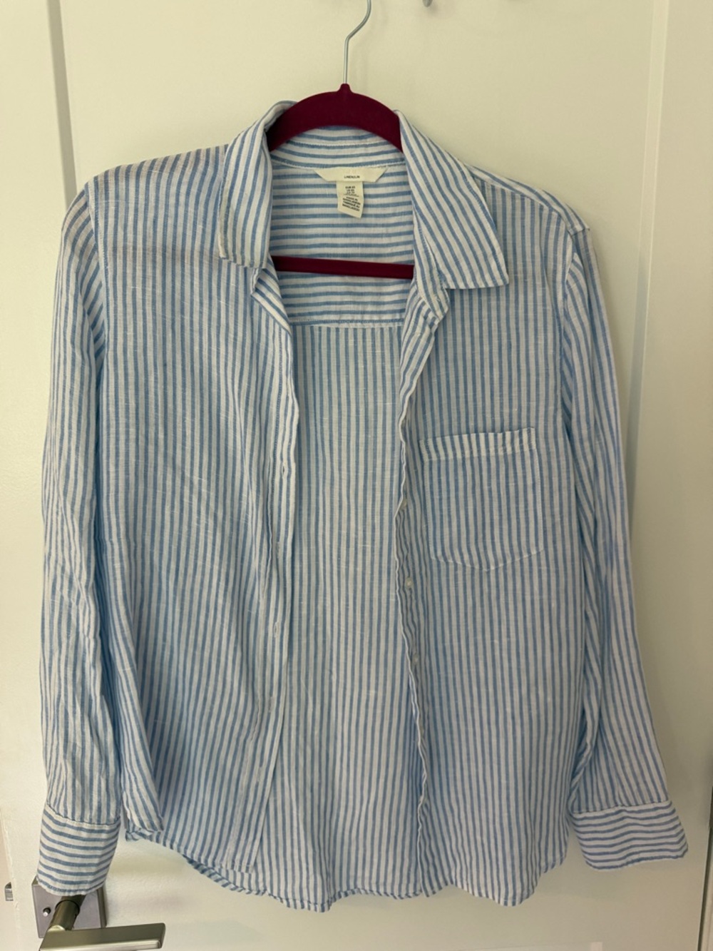 H&M Linen Striped Button-Down Shirt